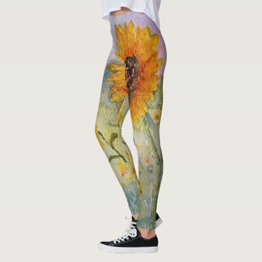 Sonnenblumen Wasserfarbe Leggings (Links)