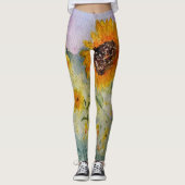 Sonnenblumen Wasserfarbe Leggings (Vorderseite)