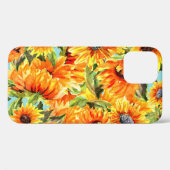 Sonnenblumen Wasserfarbe: Nahtlose Illustration Case-Mate iPhone Hülle (Rückseite (Horizontal))