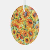 Sonnenblumen Wasserfarbe: Nahtlose Illustration Ornament Aus Glas (Vorderseite links)