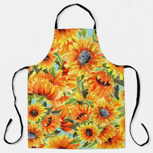 Sonnenblumen Wasserfarbe: Nahtlose Illustration Schürze