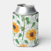 Sonnenblumen Wasserfarbe, nahtlose Sommermuster. Dosenkühler (Kanne Vorderseite)