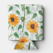 Sonnenblumen Wasserfarbe, nahtlose Sommermuster. Dosenkühler (Rückseite)