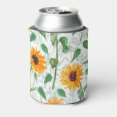 Sonnenblumen Wasserfarbe, nahtlose Sommermuster. Dosenkühler (Kanne Rückseite)