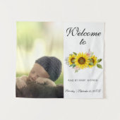 Sonnenblumen Wasserfarbe Rosa Foto Baby Wandteppich (Vorderseite (Horizontal))