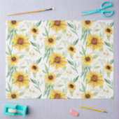 Sonnenblumen Wasserfarbe Rustikale weiße Decoupage Seidenpapier (Basteln)