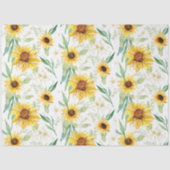 Sonnenblumen Wasserfarbe Rustikale weiße Decoupage Seidenpapier (Vorderseite)