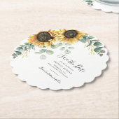 Sonnenblumen Wasserfarbe Save the Date Untersetzer (angewinkelt)
