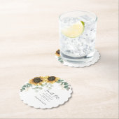 Sonnenblumen Wasserfarbe Save the Date Untersetzer (Vor Ort)