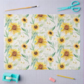 Sonnenblumen Wasserfarbe Weißes Holz Decoupage Seidenpapier (Basteln)