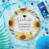 Sonnenblumen Wasserfarben Blumenklasse Party Pappteller (Party)