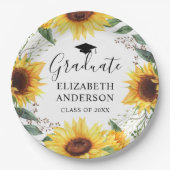 Sonnenblumen Wasserfarben Blumenklasse Party Pappteller (Vorderseite)