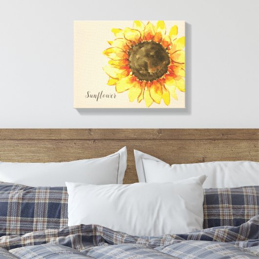 Sonnenblumen Wasserfarben Canvas drucken Leinwanddruck (Insitu (Schlafzimmer))