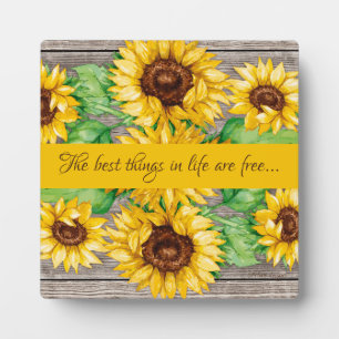 Sonnenblumen Wasserfarben Ermutigung Plaque Fotoplatte