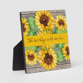 Sonnenblumen Wasserfarben Ermutigung Plaque Fotoplatte (Vorderseite)