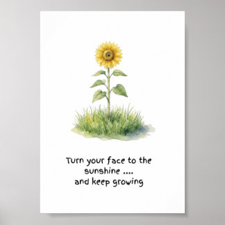 Sonnenblumen-Wasserfarben-Leinwand-Kunstprint Poster