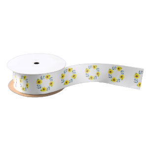 Sonnenblumen Wasserfarben - Muster 2 Satinband