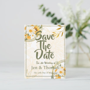 Sonnenblumen Wasserfarben Save the Date Postkarte