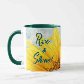 Sonnenblumen-Wasserfarben-Tasse 'Rise & Shine' - G Tasse