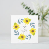 Sonnenblumen Wasserfarben Wreath 2 Karte (Stehend Vorderseite)
