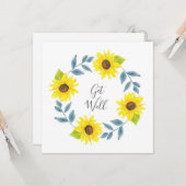 Sonnenblumen Wasserfarben Wreath 2 Karte (Vorderseite/Rückseite Beispiel)