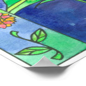 Sonnenblumen Wasserfarbene Blume Sonnenmond Poster (Ecke)