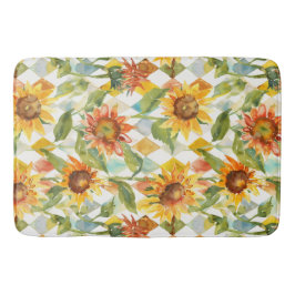 Sonnenblumen Wasserfarbene Blumen Badematte