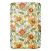 Sonnenblumen Wasserfarbene Blumen Badematte (Vorderseite Vertikal)