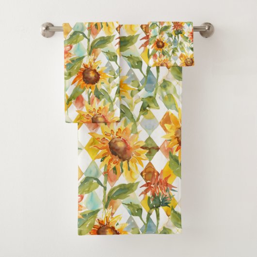 Sonnenblumen Wasserfarbene Blumen Badhandtuch Set (Insitu)