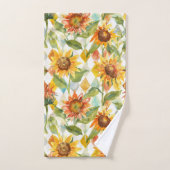 Sonnenblumen Wasserfarbene Blumen Badhandtuch Set (Handtuch)