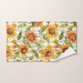 Sonnenblumen Wasserfarbene Blumen Badhandtuch Set (Handtuch)