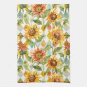 Sonnenblumen Wasserfarbene Blumen Geschirrtuch (Vertikal)