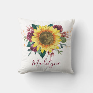 Sonnenblumen Wasserfarbene Blumenlampen Kissen