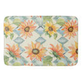 Sonnenblumen Wasserfarbenes Blumenmuster Badematte (Vorderseite)