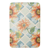 Sonnenblumen Wasserfarbenes Blumenmuster Badematte (Vorderseite Vertikal)
