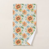 Sonnenblumen Wasserfarbenes Blumenmuster Badhandtuch Set (Handtuch)