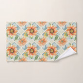 Sonnenblumen Wasserfarbenes Blumenmuster Badhandtuch Set (Handtuch)