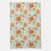 Sonnenblumen Wasserfarbenes Blumenmuster Geschirrtuch (Vertikal)