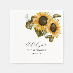Sonnenblumen Wasserfarbenes Brautparty Serviette