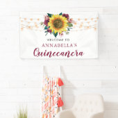 Sonnenblumen Wasserfarbenfrohe Blumenlampen Quince Banner (Insitu)