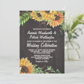 Sonnenblumen Wasserfarbenland Einladung zur Hochze (Stehend Vorderseite)