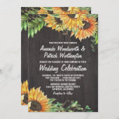 Sonnenblumen Wasserfarbenland Einladung zur Hochze (Vorne/Hinten)