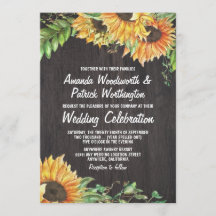 Sonnenblumen Wasserfarbenland Einladung zur Hochze