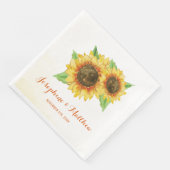 Sonnenblumen Wasserfarbenprägung Serviette (Ecke)