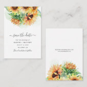 Sonnenblumen-Wasserfarbenskripte Hochzeit Das Datu Mitteilungskarte (Vorne/Hinten)