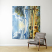 Sonnenblumen Wasserfarbenwelt Wandteppich (Beispiel)