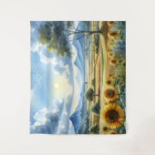 Sonnenblumen Wasserfarbenwelt Wandteppich (Vorderseite)