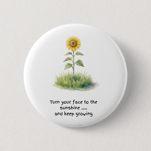 Sonnenblumen-Wasserfarbillustration Button (Vorderseite)