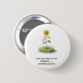 Sonnenblumen-Wasserfarbillustration Button (Vorne & Hinten)