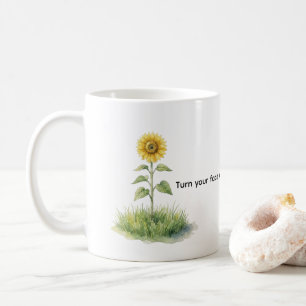 Sonnenblumen-Wasserfarbillustration Kaffeetasse